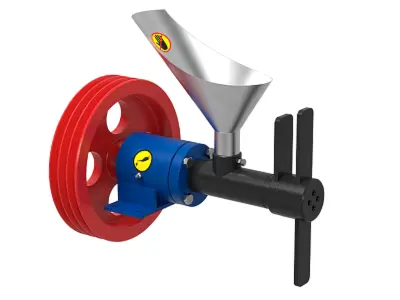 Робоча частина екструдера ЕГК-50 з шківами