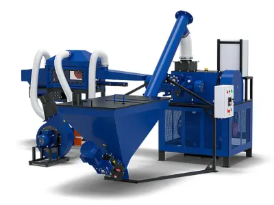 Міні-лінія брикетування з пресом БШ-80, шнеком подачі, обрізним вузлом та аспірацією