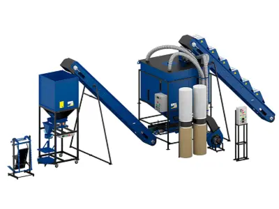 Лінія охолодження, фасування й пакування пелет