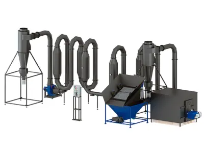 Двоконтурна аеродинамічна сушарка СА-800 з пелетним пальником